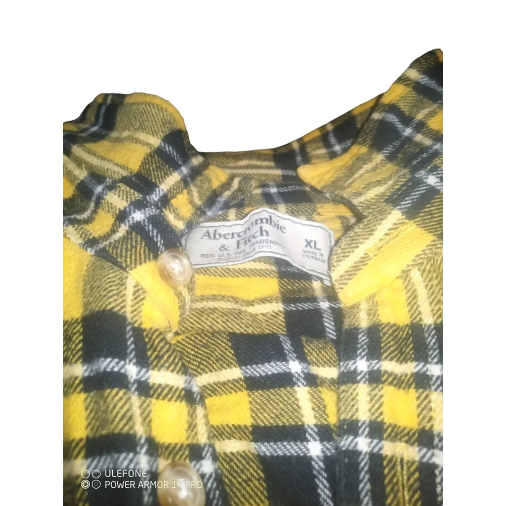 Abercrombie And Fitch Flannel yellow black - Picture 3 of 7